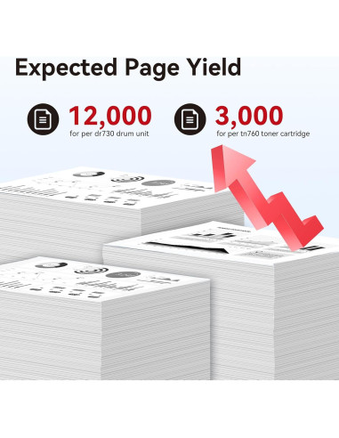 Cartucho de Tóner LEMERO SUPERX TN760 y Tambor DR730 - 3 Piezas