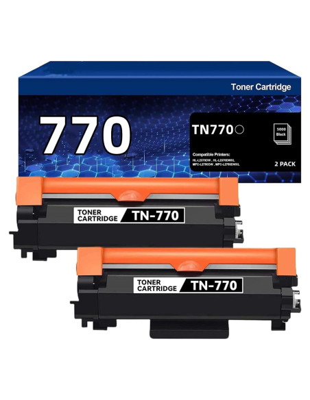 Paquete Doble Cartuchos de Tóner CYMBAINK TN770 para Brother