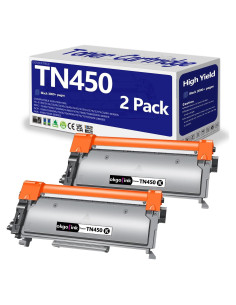 Cartucho de Tóner Compatible TN450 OKGO!INK Paquete de 2 Negro