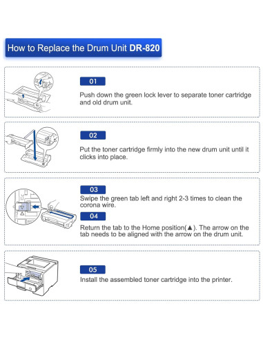 Unidad de Tambor Compatible Toner Bank DR820 para Brother
