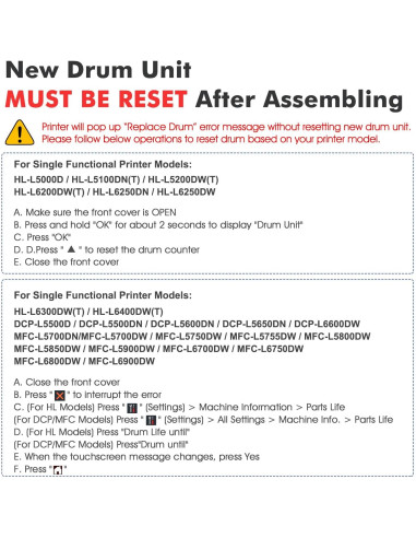 Unidad de Tambor Compatible Toner Bank DR820 para Brother