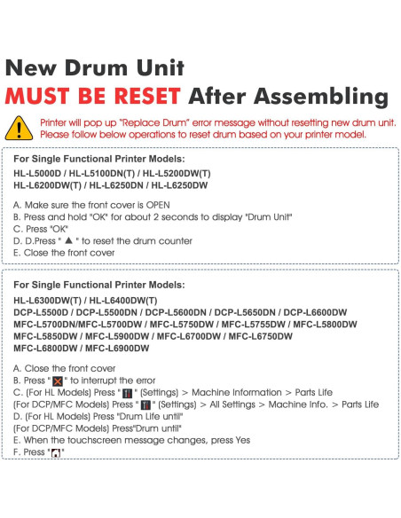 Unidad de Tambor Compatible Toner Bank DR820 para Brother