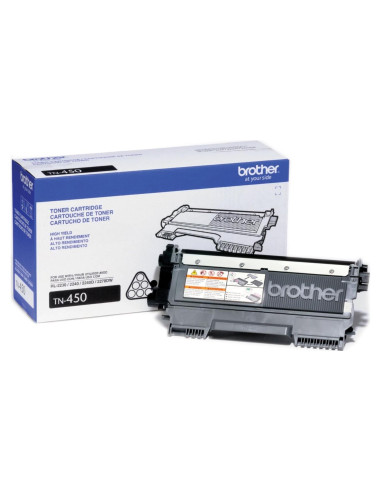 Cartucho de Tóner Brother TN450 Alto Rendimiento Negro 2600p