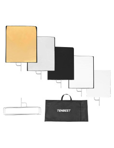Kit Bandera Reflectora Plegable TENBEST 75x90cm 4-en-1