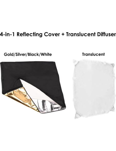 Kit Bandera Reflectora Plegable TENBEST 75x90cm 4-en-1