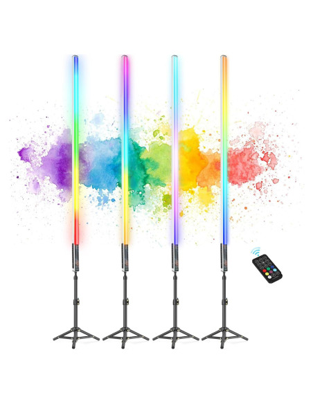 Paquete de 4 luces LED portátiles 500 efectos 2000mAh