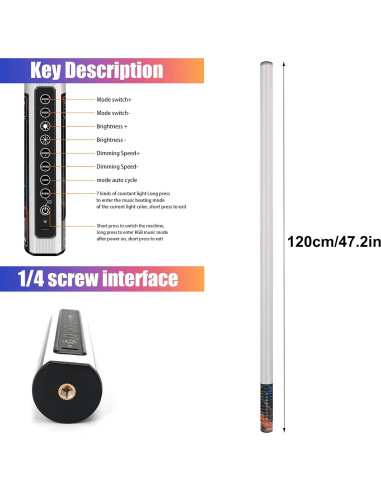 Paquete de 4 luces LED portátiles 500 efectos 2000mAh