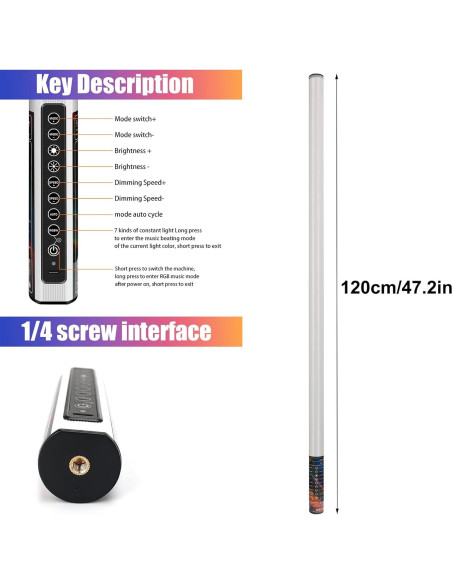 Paquete de 4 luces LED portátiles 500 efectos 2000mAh