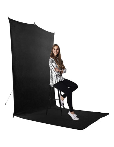 Kit de Fondo de Viaje Savage 1.52m x 3.66m Negro con Soporte