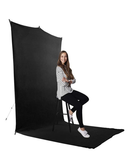 Kit de Fondo de Viaje Savage 1.52m x 3.66m Negro con Soporte