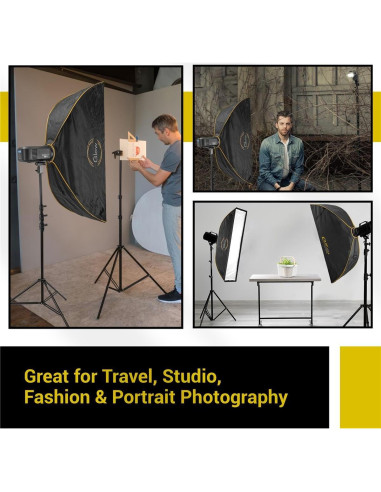 Softbox Glow EZ Lock 12x56" Montaje Bowens con Difusores