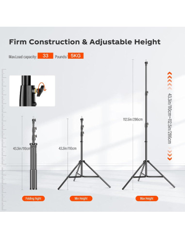 Soporte de Luz Godox US-290F Ajustable 110-286 cm con Bolsa