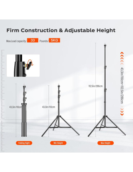 Soporte de Luz Godox US-290F Ajustable 110-286 cm con Bolsa