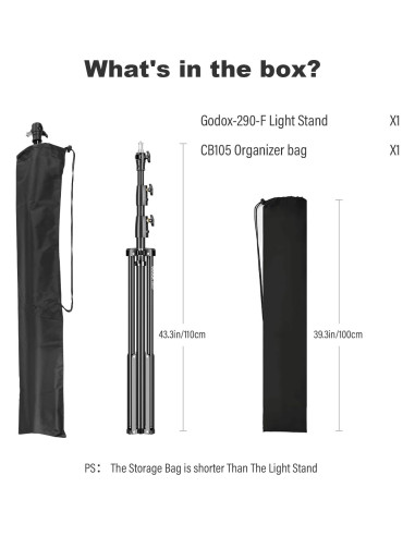 Soporte de Luz Godox US-290F Ajustable 110-286 cm con Bolsa