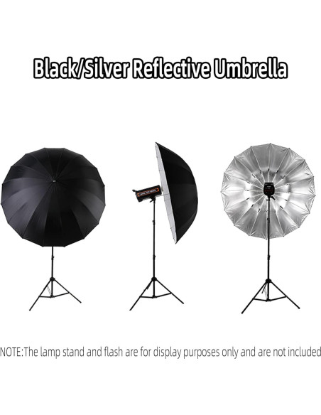 Paraguas Reflectante Godox UB-L3 180cm Negro/Plata para Estudio