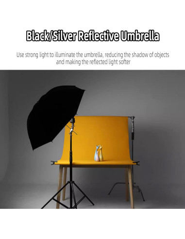 Paraguas Reflectante Godox UB-L3 180cm Negro/Plata para Estudio