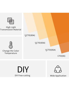 Filtros de Gel de Luz Naranja Meking 40x50 cm - 4 Piezas 2
