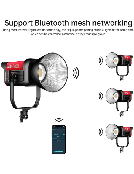 Kit de Iluminación Continua GVM PRO200B 200W con Control DMX