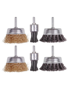 Juego de Cepillos de Ruedas de Alambre Rocaris 6 Piezas