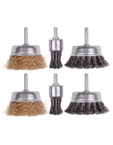 Juego de Cepillos de Ruedas de Alambre Rocaris 6 Piezas