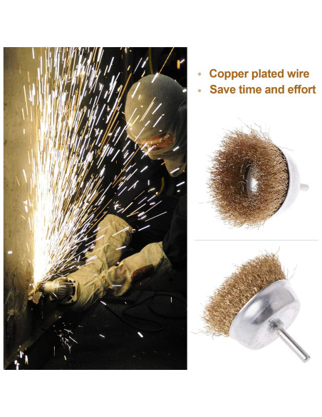 Juego de Cepillos de Ruedas de Alambre Rocaris 6 Piezas