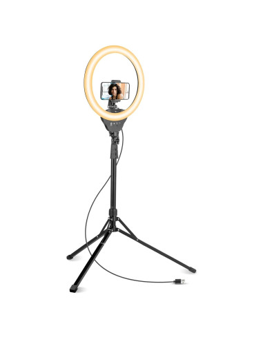 Luz de Anillo Selfie Sensyne 35.56 cm con Trípode 157 cm