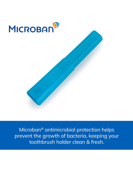 Soporte de Cepillo de Dientes de Viaje Miamica, Antimicrobiano, 2 Piezas