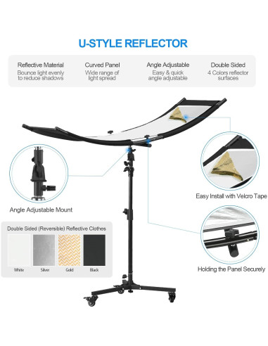 Difusor Reflector Clamshell WELLMAKING 100x50cm con Bolsa