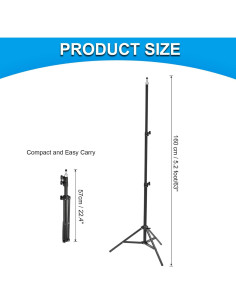 Soporte de Luz Fotográfica Ajustable PATIKIL 160 cm Metal 2