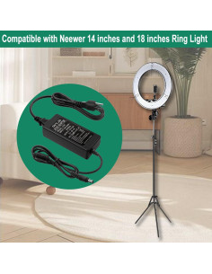 Cable de Alimentación 15V Neewer NW-150480D2 2.68m para Luz de Anillo 2