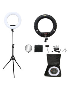 Anillo de Luz LED 18" Yidoblo 96W con Soporte y Espejo