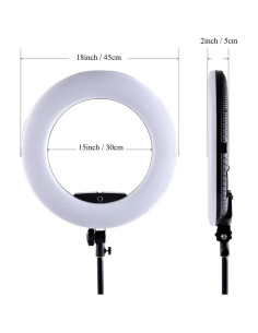 Anillo de Luz LED 18" Yidoblo 96W con Soporte y Espejo 2