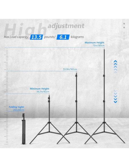 Soporte de Luz Plegable Neewer 1.9m con Bolsa de Transporte
