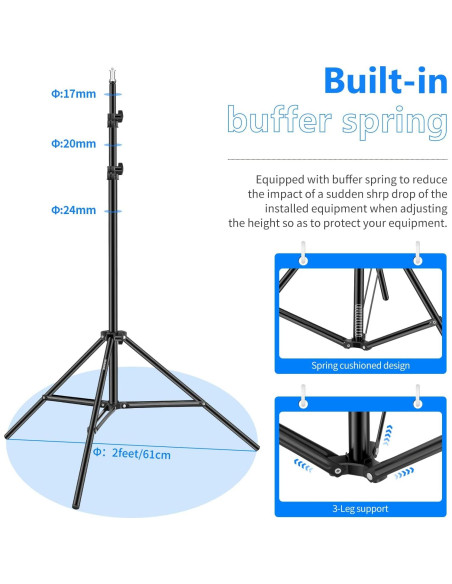 Soporte de Luz Plegable Neewer 1.9m con Bolsa de Transporte