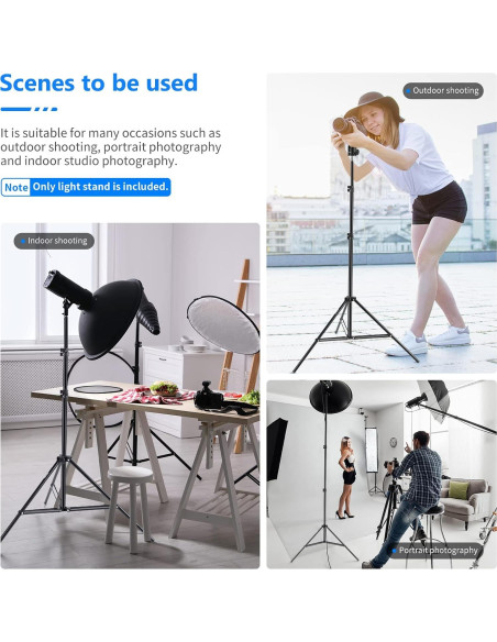 Soporte de Luz Plegable Neewer 1.9m con Bolsa de Transporte