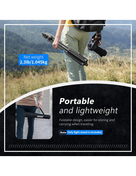 Soporte de Luz Plegable Neewer 1.9m con Bolsa de Transporte
