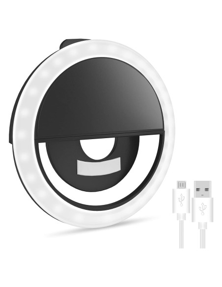 Anillo de Luz Selfie Recargable DAYFULI LR-68 - Negro