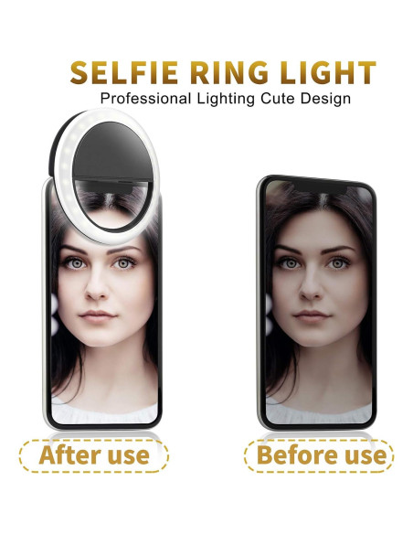Anillo de Luz Selfie Recargable DAYFULI LR-68 - Negro