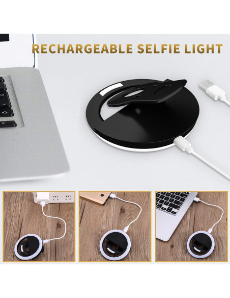 Anillo de Luz Selfie Recargable DAYFULI LR-68 - Negro