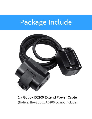 Cabezal de Flash Godox EC200 200W con Cable de 2m para AD200/AD200Pro