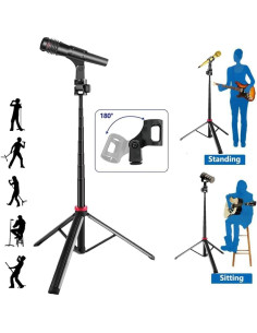 Soporte de Micrófono Trípode Telescópico 2.06m Aluminio 2
