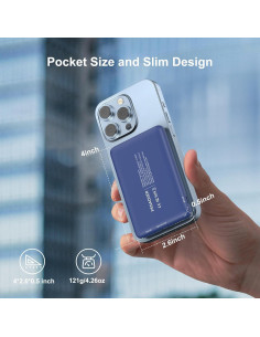 Cargador Portátil Magnético 5000mAh Inalámbrico USB-C iPhone 2