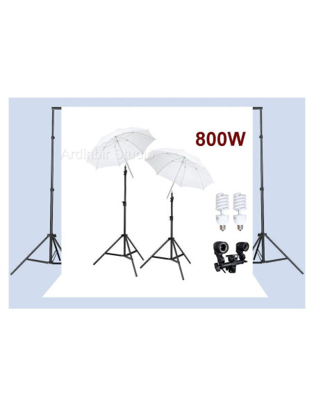Kit de Iluminación Continua Ardinbir Studio 800W con Paraguas