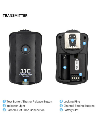 Disparador Inalámbrico JJC JF-U2 para Canon con 2 Receptores