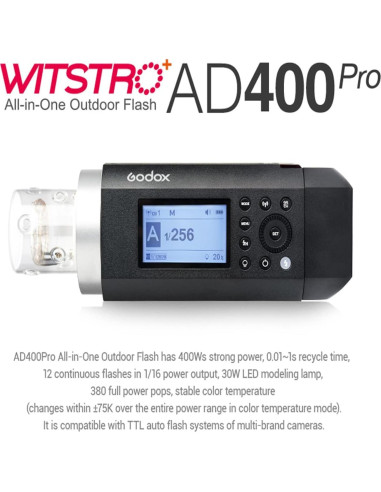 Flash Godox AD400Pro 400Ws Todo-en-Uno Portátil