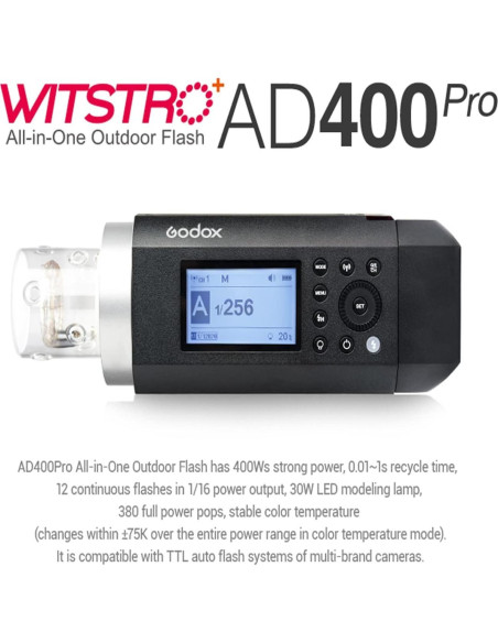 Flash Godox AD400Pro 400Ws Todo-en-Uno Portátil