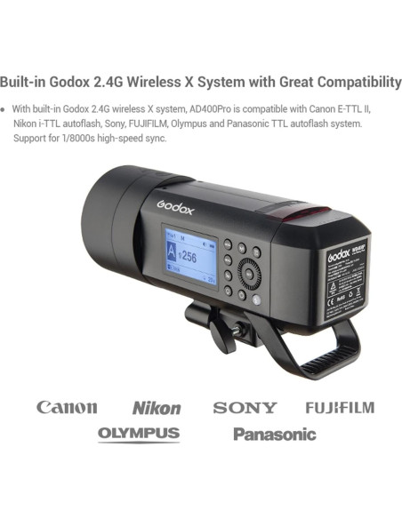 Flash Godox AD400Pro 400Ws Todo-en-Uno Portátil