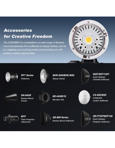 Flash Godox AD600BM II 600Ws con Luz de Modelado 40W