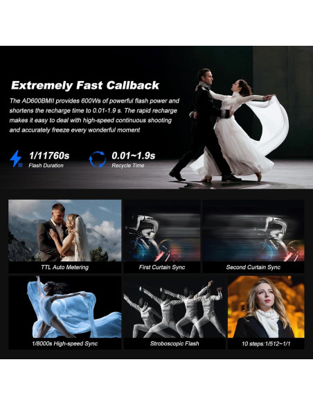 Flash Godox AD600BM II 600Ws con Luz de Modelado 40W