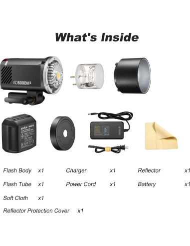 Flash Godox AD600BM II 600Ws con Luz de Modelado 40W